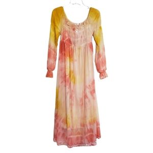 Yellow Orange Tie Dyed Dress